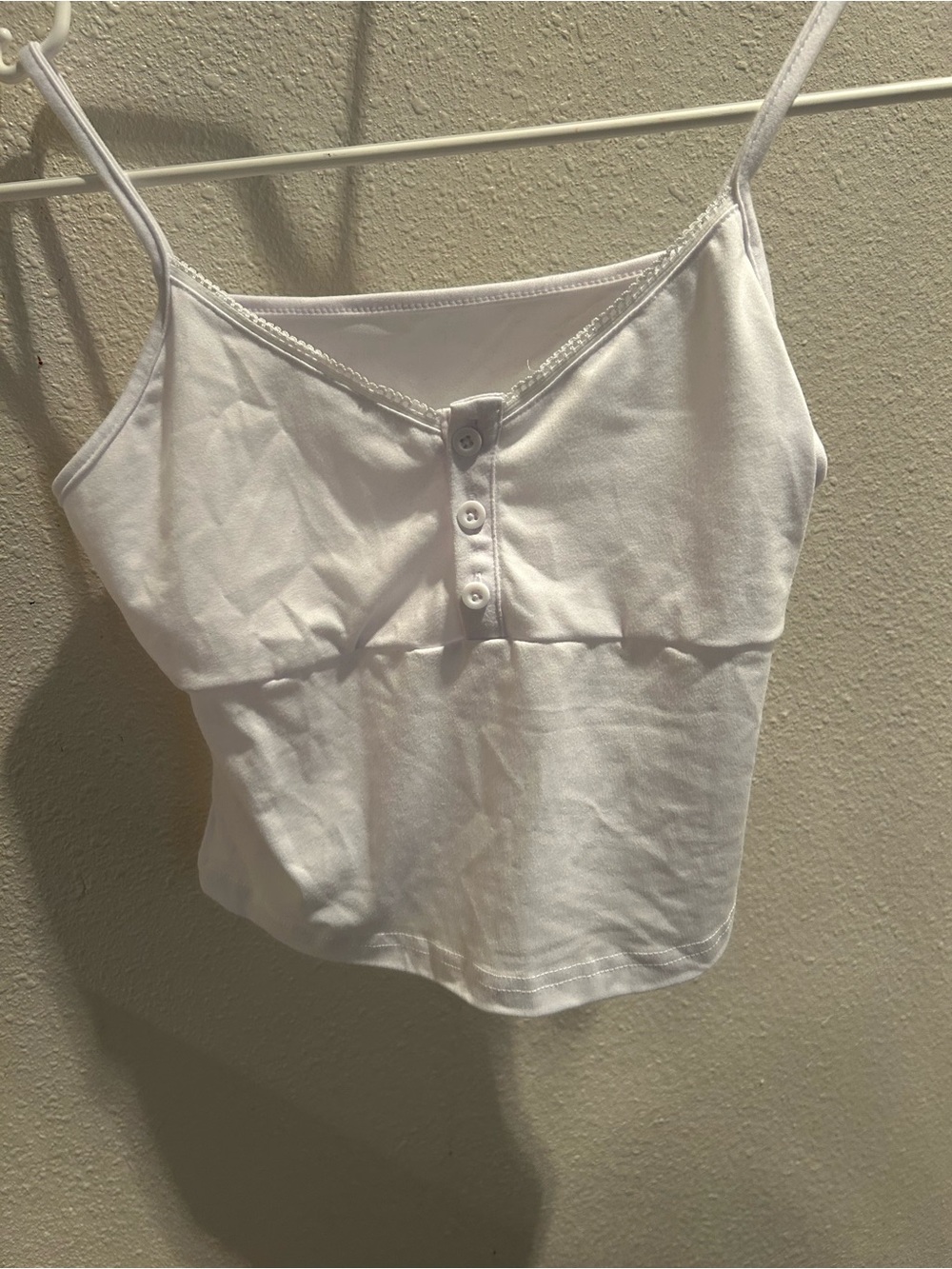 SHEIN White Spaghetti Strap Button-Front Camisole